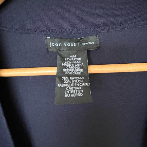 Open front, long Navy cardigan, - Picture 3 of 3